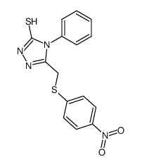 5-(4-nitro-phenylsulfanylmethyl)-4-phenyl-2,4-dihydro-[1,2,4]triazole-3-thione Structure