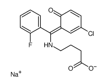 sodium,4-[[(Z)-(3-chloro-6-oxocyclohexa-2,4-dien-1-ylidene)-(2-fluorophenyl)methyl]amino]butanoate结构式