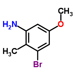 3-Bromo-5-methoxy-2-methylaniline结构式