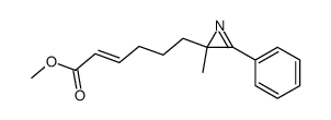 (E)-6-(2-Methyl-3-phenyl-2H-azirin-2-yl)-hex-2-enoic acid methyl ester结构式