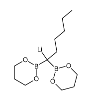 1-lithio-1,1-bis(1,3,2-dioxaborin-2-yl)hexane Structure