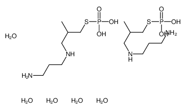 [3-(3-aminopropylamino)-2-methylpropyl]sulfanylphosphonic acid,pentahydrate Structure