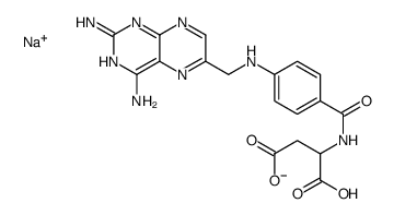 sodium,2-[[4-[(2,4-diaminopteridin-6-yl)methylamino]benzoyl]amino]-4-hydroxy-4-oxobutanoate结构式