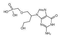 [2-(2-amino-6-oxo-1,6-dihydro-9H-purin-9-yl)-4-hydroxybutoxy]methylphosphonic acid结构式