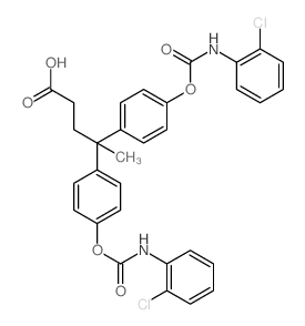 4,4-bis[4-[(2-chlorophenyl)carbamoyloxy]phenyl]pentanoic acid structure