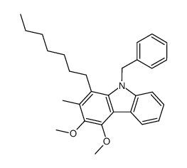 9-benzyl-1-heptyl-3,4-dimethoxy-2-methyl-9H-carbazole Structure