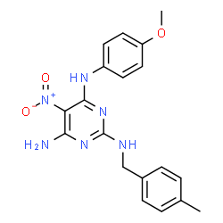 N~4~-(4-methoxyphenyl)-N~2~-(4-methylbenzyl)-5-nitropyrimidine-2,4,6-triamine structure