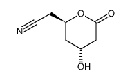 2H-Pyran-2-acetonitrile, tetrahydro-4-hydroxy-6-oxo-, (2R,4R)- (9CI)结构式