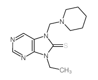 8H-Purine-8-thione,9-ethyl-7,9-dihydro-7-(1-piperidinylmethyl)- Structure