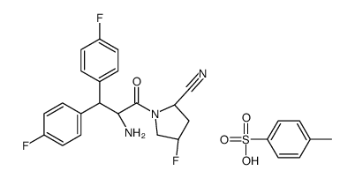 2-Pyrrolidinecarbonitrile, 1-[(2S)-2-amino-3,3-bis(4-fluorophenyl)-1-oxopropyl]-4-fluoro-, (2S,4S)-, 4-Methylbenzenesulfonate (1:1) Structure