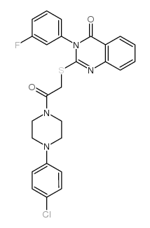2-[2-[4-(4-chlorophenyl)piperazin-1-yl]-2-oxo-ethyl]sulfanyl-3-(3-fluo rophenyl)quinazolin-4-one结构式