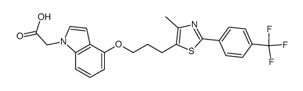 (4-{3-[4-methyl-2-(4-trifluoromethyl-phenyl)-thiazol-5-yl]-propoxy}-indol-1-yl)-acetic acid Structure