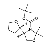 (4S,2'S)-tert-butyl 2,2-dimethyl-4-(tetrahydrofuran-2'-yl)oxazolidine-3-carboxylate Structure