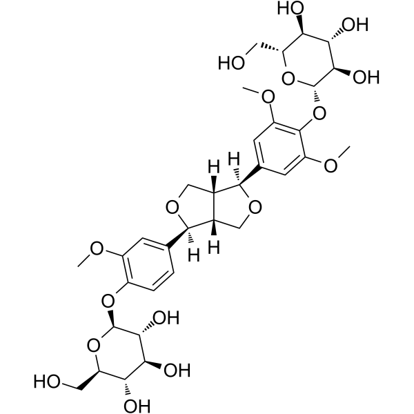 (+)-Medioresinol Di-O-β-D-glucopyranoside结构式