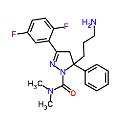 5-(3-Amino-propyl)-3-(2,5-difluoro-phenyl)-5-phenyl-4,5-dihydro-pyrazole-1-carboxylic acid dimethylamide Structure