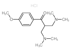1-Propanone,3-(dimethylamino)-2-[(dimethylamino)methyl]-1-(4-methoxyphenyl)-, hydrochloride(1:2) Structure