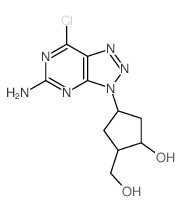 4-(3-amino-5-chloro-2,4,7,8,9-pentazabicyclo[4.3.0]nona-2,4,7,10-tetraen-9-yl)-2-(hydroxymethyl)cyclopentan-1-ol Structure