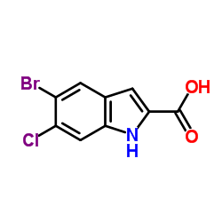 5-Bromo-6-chloro-1H-indole-2-carboxylic acid structure