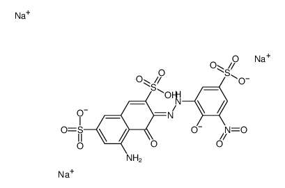 5-amino-4-hydroxy-3-[(2-hydroxy-3-nitro-5-sulphophenyl)azo]naphthalene-2,7-disulphonic acid, sodium salt Structure