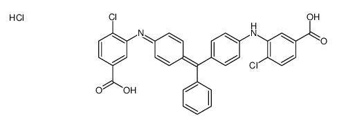 3-[[4-[[4-[(5-carboxy-2-chlorophenyl)amino]phenyl]benzylene]-2,5-cyclohexadien-1-ylidene]amino]-4-chlorobenzoic acid monohydrochloride结构式