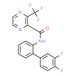 N- (3',4'-difluorobiphenyl-2-yl)-3-(trifluoromethyl)pyrazine-2-carboxamide structure