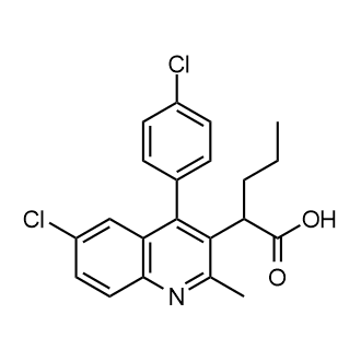 2-(6-Chloro-4-(4-chlorophenyl)-2-methylquinolin-3-yl)pentanoic acid structure