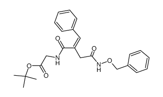 N-(3-(((benzyloxy)amino)carbonyl)-2-benzylidene-1-oxopropyl)glycine tert-butyl ester结构式