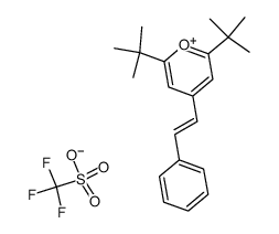 (E)-2,6-Di-tert-butyl-4-(2-phenylethenyl)pyrylium-trifluormethansulfonat结构式