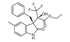 (2R,3R)-ethyl 2-(3-benzyl-5-methyl-2-oxoindolin-3-yl)-3,3,3-trifluoro-2-hydroxypropanoate结构式