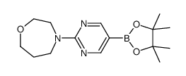 4-[5-(4,4,5,5-tetramethyl-1,3,2-dioxaborolan-2-yl)pyrimidin-2-yl]-1,4-oxazepane Structure