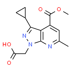 [3-Cyclopropyl-4-(methoxycarbonyl)-6-methyl-1H-pyrazolo[3,4-b]pyridin-1-yl]acetic acid Structure