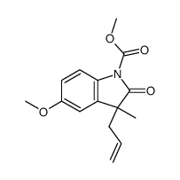 3-allyl-1-carbomethoxy-5-methoxy-3-methyloxindole Structure