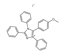 5-(4-Methoxyphenyl)-1,3,4-triphenyl-1,2,4-triazolium-iodid结构式