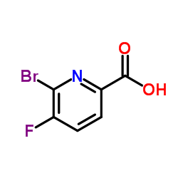 6-溴-5-氟-2-吡啶甲酸结构式