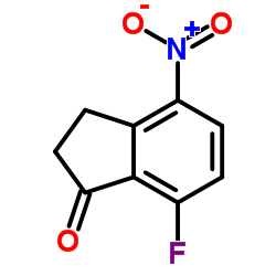 7-氟-4-硝基-2,3-二氢-1H-茚-1-酮结构式