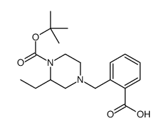 2-[[3-ethyl-4-[(2-methylpropan-2-yl)oxycarbonyl]piperazin-1-yl]methyl]benzoic acid结构式