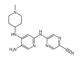 5-[[5-amino-4-[(1-methylpiperidin-4-yl)amino]pyridin-2-yl]amino]pyrazine-2-carbonitrile结构式