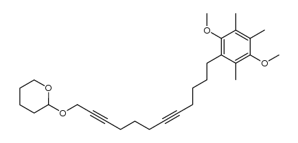 2-((12-(2,5-dimethoxy-3,4,6-trimethylphenyl)dodeca-2,7-diyn-1-yl)oxy)tetrahydro-2H-pyran Structure