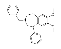 3-benzyl-7,8-dimethoxy-1-phenyl-2,3,4,5-tetrahydro-1H-benzo[d]azepine结构式