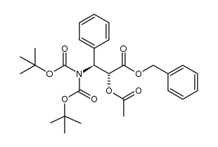 (2R,3S)-N,N-di-Boc-2-acetyl-3-phenylisoserine benzyl ester结构式