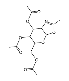 5-(acetoxyMethyl)-2-Methyl-5,6,7,7a-tetrahydro-3aH-pyrano[3,2-d]oxazole-6,7-diyl diacetate结构式