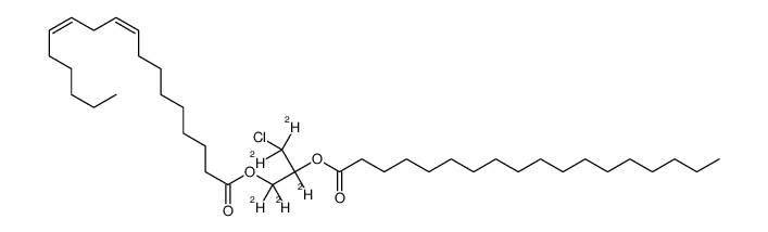 rac-1-亚油酰基-2-硬脂酰基-3-氯丙二醇-d5结构式