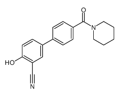 2-hydroxy-5-[4-(piperidine-1-carbonyl)phenyl]benzonitrile结构式