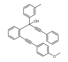 1-(2-((4-methoxyphenyl)ethynyl)phenyl)-3-phenyl-1-(m-tolyl)prop-2-yn-1-ol结构式