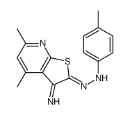 N-[(3-imino-4,6-dimethylthieno[2,3-b]pyridin-2-ylidene)amino]-4-methylaniline Structure