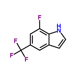 7-Fluoro-5-(trifluoromethyl)-1H-indole结构式