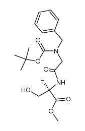 N-[(1,1-dimethylethoxy)carbonyl]-N-(phenylmethyl)glycyl-D-serine methyl ester结构式