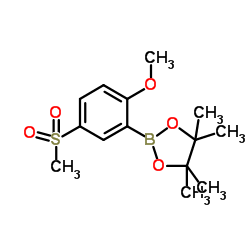 2-[2-Methoxy-5-(methylsulfonyl)phenyl]-4,4,5,5-tetramethyl-1,3,2-dioxaborolane Structure