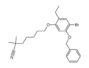 1-bromo-2-benzyloxy-4-(6-methyl-6-cyanoheptyloxy)-5-ethylbenzene结构式