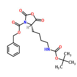 N2-Benzyloxycarbonyl-N6-tert-butoxycarbonyl-L-lysine carboxylic anhydride structure